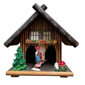 Vintage Toggili Weather House Western Germany Alpine Chalet Thermometer Wooden